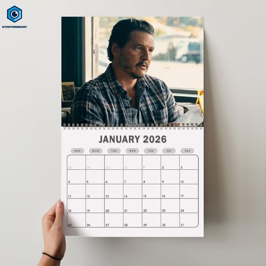 Pedro Pascal 2026 Wall Calendar - Actor Fan Gift, TV Show Calendar, Pop Culture Wall Planner