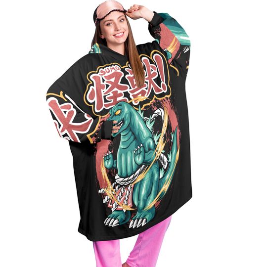 Blanket Hoodie blankets hoodie that is a blanket god zilla Kaiju Gojira