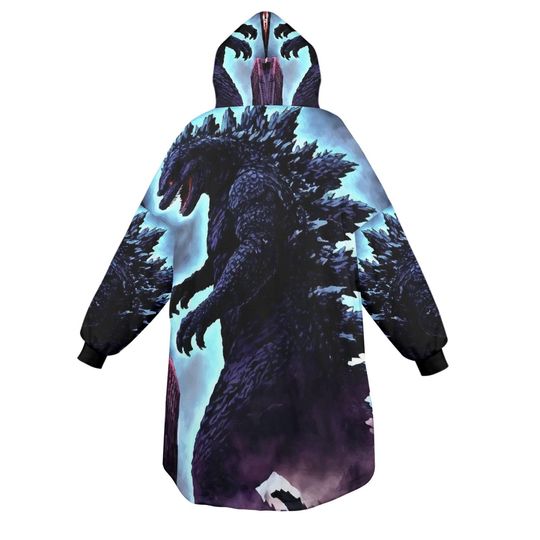 god zilla Blanket Hoodie Retro Cartoon Comics Personalized Blanket