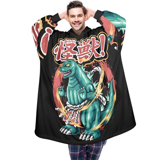 Blanket Hoodie blankets hoodie that is a blanket god zilla Kaiju Gojira