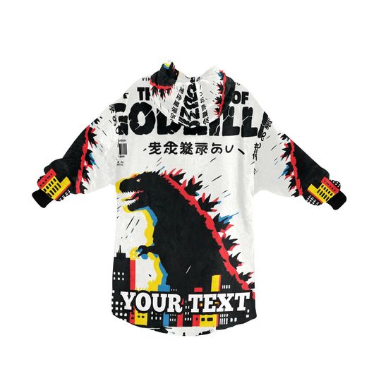 god zilla Kids Hoodie Blanket Gift Personalized
