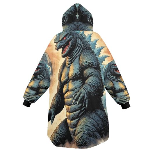 god zilla Blanket Hoodie Retro Kaiju Comics Personalized Blanket