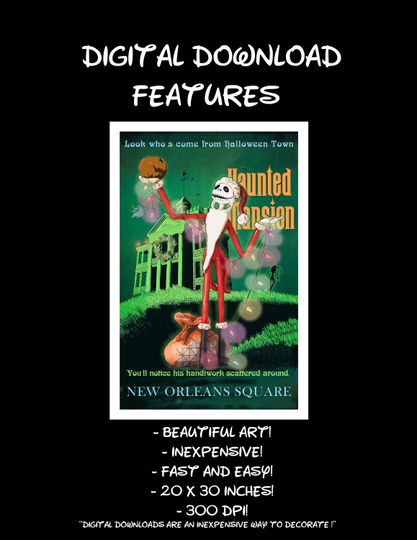 Disneyland Attraction Posters Decor - Vintage Haunted Mansion - Sandy Claws