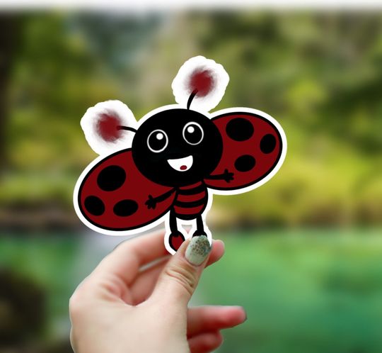 Lady Bug Sticker, Waterproof Sticker