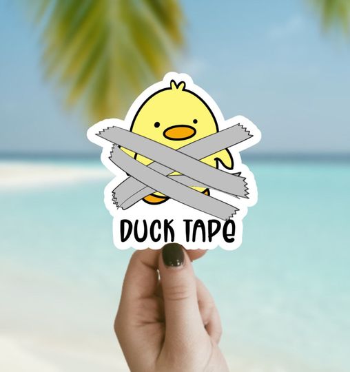 Funny Duck Sticker, Waterproof Sticker, Cute Duck Sticker, Laptop Sticker
