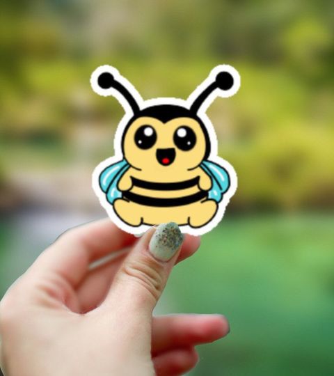 Cute Bumble Bee Sticker, Waterproof Sticker