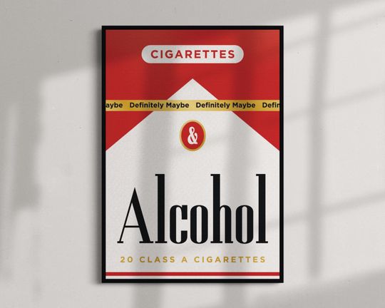 Oasis Cigarettes & Alcohol Print  Retro Britpop Music Poster