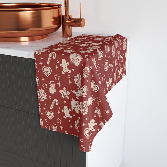 Christmas Hand Towel, Candy Cane Kitchen Towel