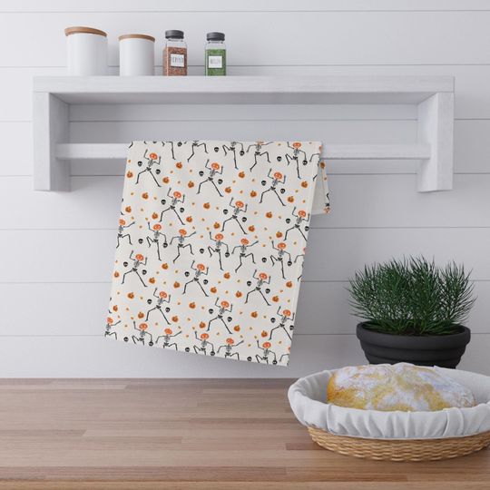 Skeleton Hand Towel, Halloween Spooky Decor Kitchen Bathroom, Trick or Treat