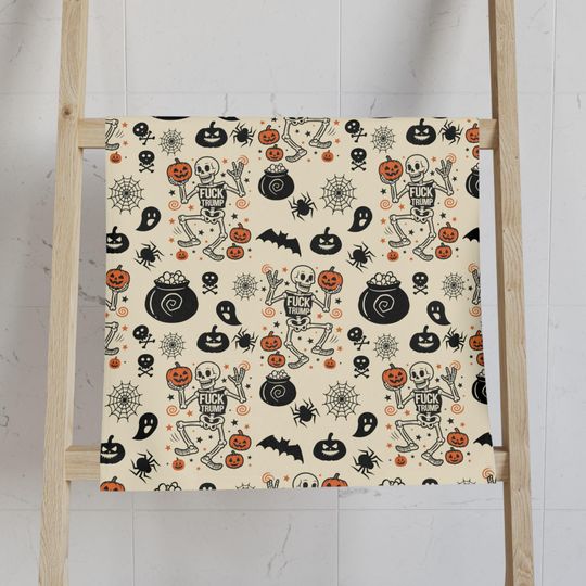 Funny Halloween Pumpkin Hand Towel Kitchen or Bathroom Decor