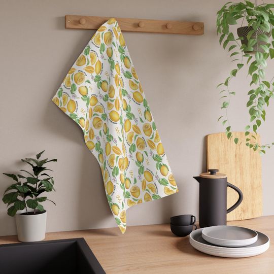 Vintage Lemon Kitchen Towel, Bathroom Towel Set