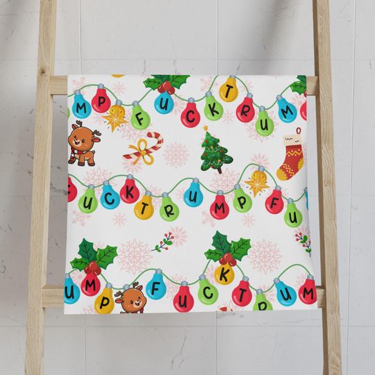 Xmas Light Hand Towel, Christmas Lights Kitchen Towel