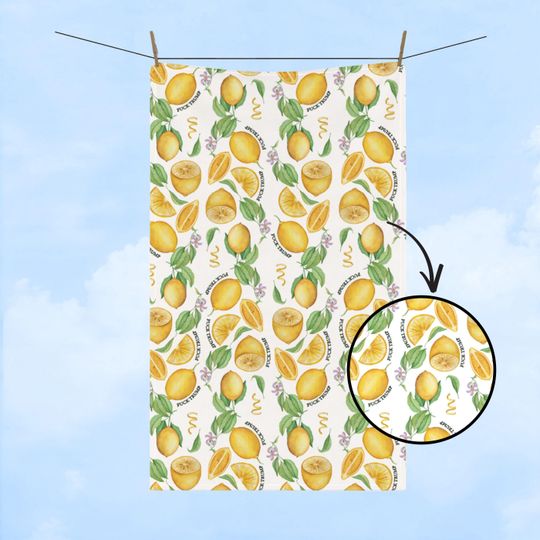 Vintage Lemon Kitchen Towel, Bathroom Towel Set