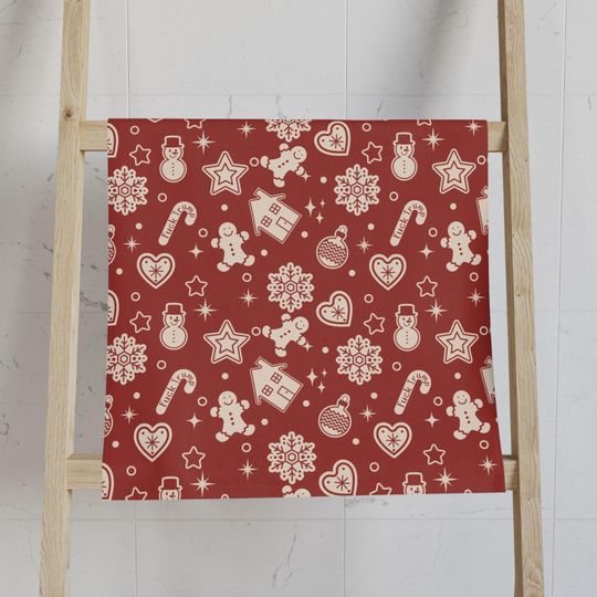 Christmas Hand Towel, Candy Cane Kitchen Towel