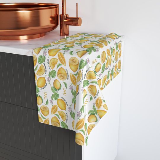 Vintage Lemon Kitchen Towel, Bathroom Towel Set