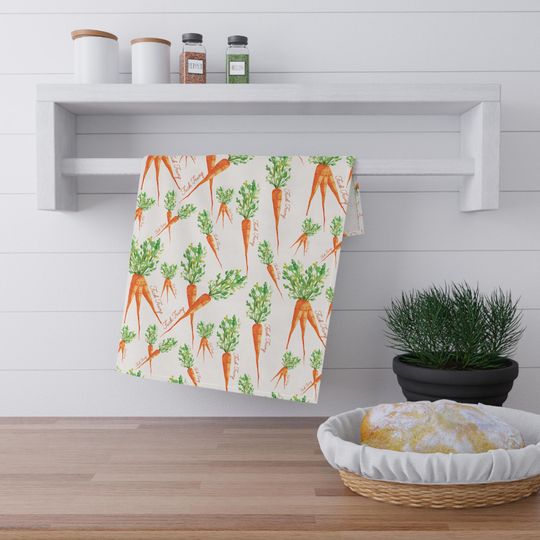 Hand Towel, Carrot Kitchen Towel, Bathroom Towel Set