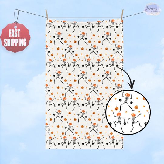 Skeleton Hand Towel, Halloween Spooky Decor Kitchen Bathroom, Trick or Treat