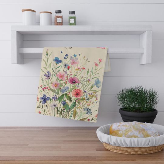 Hand Towel, Flower Garden Kitchen Towel, Bathroom Towel Set