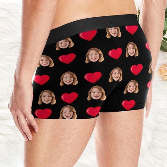 Custom Face Underwear, Personalized Couple Lingerie, Photo Gift