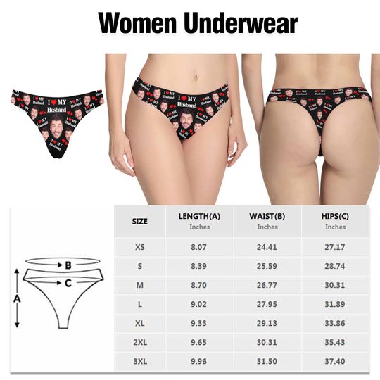 Custom Face Underwear, Personalized Couple Lingerie, Photo Gift