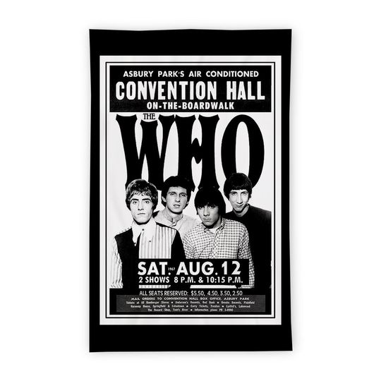1960s Retro British Rock Music Poster - Textile Vertical Poster