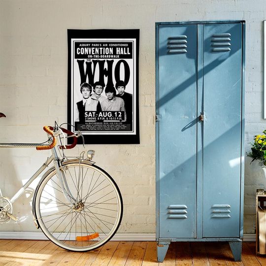 1960s Retro British Rock Music Poster - Textile Vertical Poster