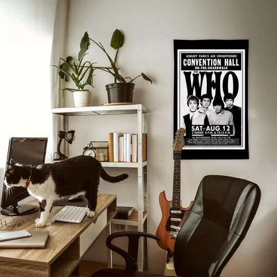 1960s Retro British Rock Music Poster - Textile Vertical Poster