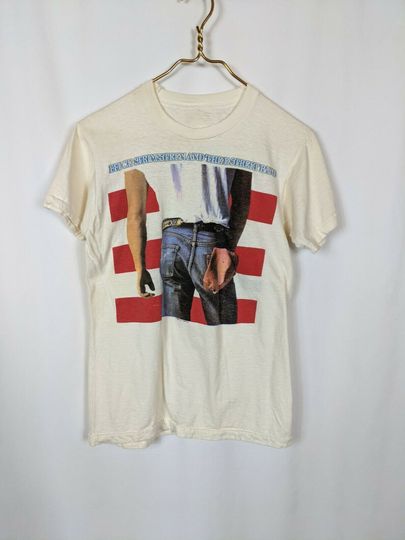 Bruce Springsteen Born in the USA World Tour '84-'85 Vtg Concert T-Shirt reprint .