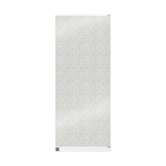 Hanukkah Toile Wrapping Paper Roll Floral Jewish Menorah and Dreidel Design Blue