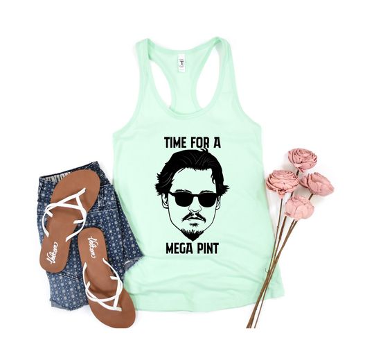 Time for A Mega Pint Tank Top, Johnny Depp Tank Top