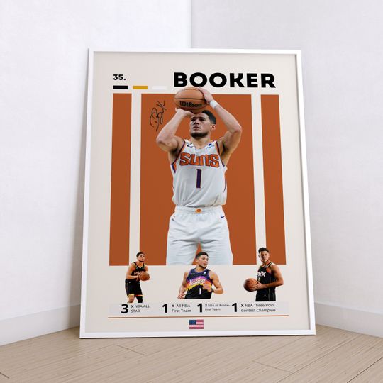 Devin Booker Poster, Basketball Poster, Phoenix Suns Poster, Motivational Poster, Gym Decor, Fitness Poster, Man Cave Art, Gift For Him