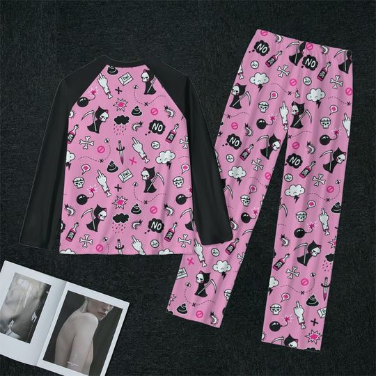 Pink Death 2 Piece Women's Pajamas