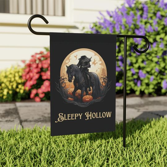 Sleepy Hollow Headless Horseman Halloween Yard Flag: Gothic Fall Decor