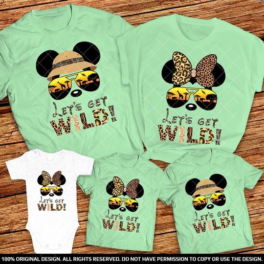 Lets Get Wild Disney Family Shirt, Animal Kingdom Theme Park family Shirt