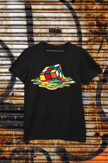 Melting Rubiks Cube Sheldon Rubix Big Bang Gift Birthday T Shirt