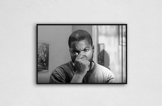 FRIDAY Ice Cube Movie Poster Black & White, Digital Oil Painting, Funny Bathroom Poster