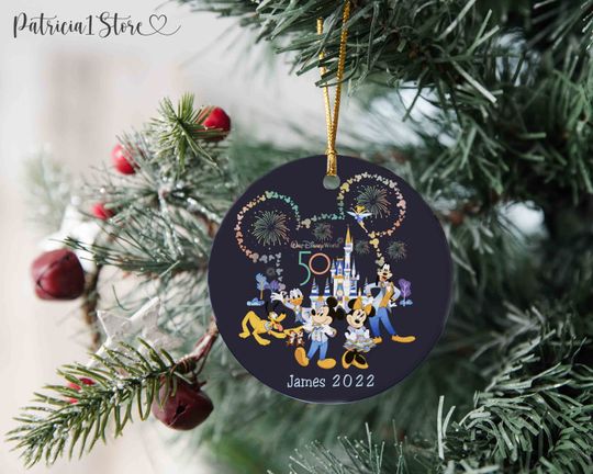Personalized Wdw 50th Anniversary Ornament, Disney World Ornament