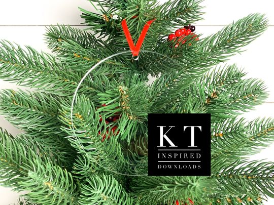 Round Ornament Mockup: Acrylic Farmhouse Style (JPEG)