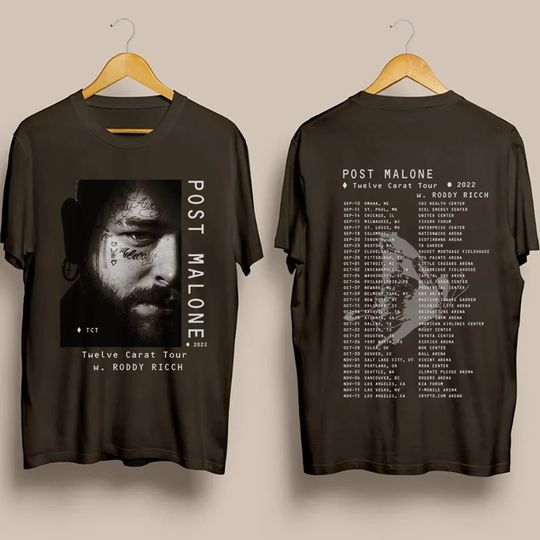Post Malone Twelve Carat 2022 Tour Shirt