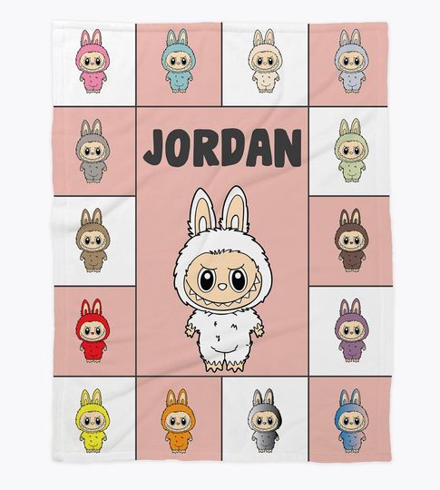Personalized Blanket Labubu Fleece Blanket, Kid Blanket, Back To School Gift