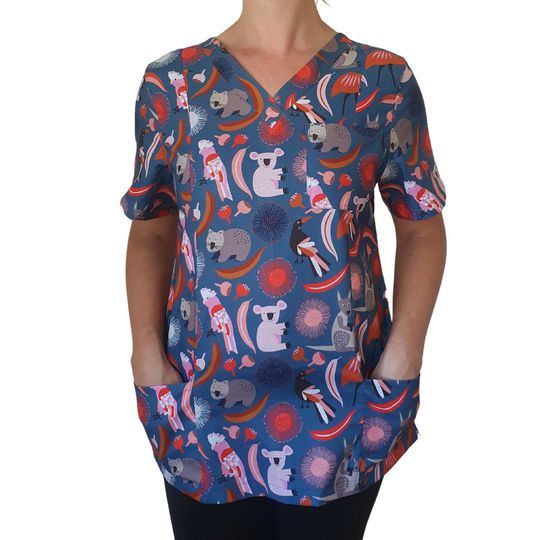 AUSSIE SCRUB TOP for Dentists, vets, Nurses