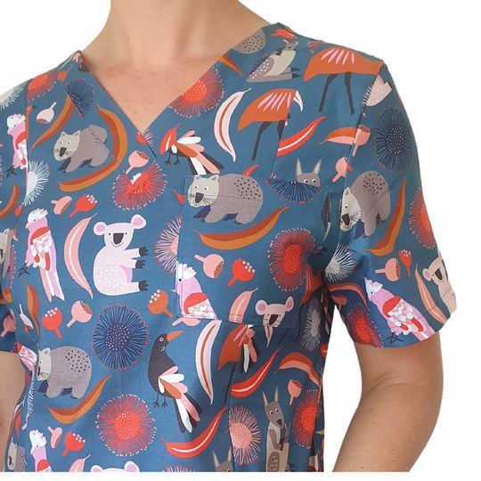 AUSSIE SCRUB TOP for Dentists, vets, Nurses