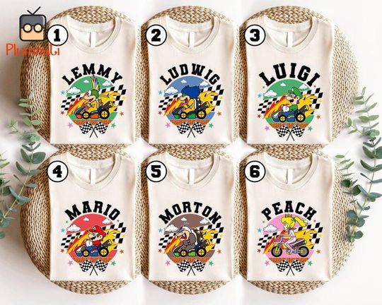 Super Mario Kart Shirt, Super Mario Character Shirt, Super Mario Family Shirt, Super Mario Gaming Shirt, Mario Luigi bowser Peach Shirt