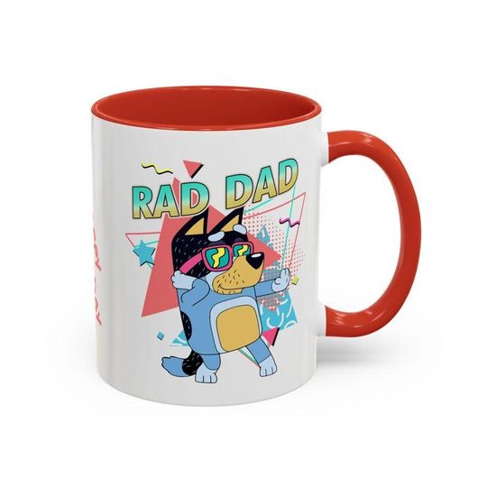 Rad Dad Fathers Day Gift Coffee Mug - BlueyDad Theme