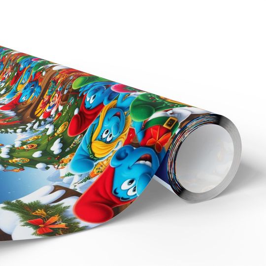Christmas Smurf Kids Wrapping Paper: Festive Holiday Packaging