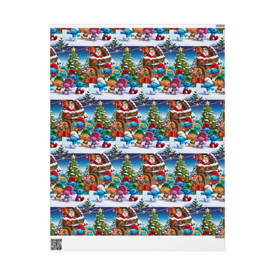 Christmas Smurf Kids Wrapping Paper: Festive Holiday Packaging