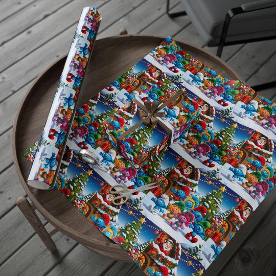 Christmas Smurf Kids Wrapping Paper: Festive Holiday Packaging