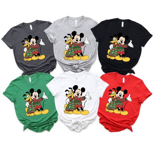 Disney Christmas Shirt, Disney Pluto And Mickey Christmas Shirt