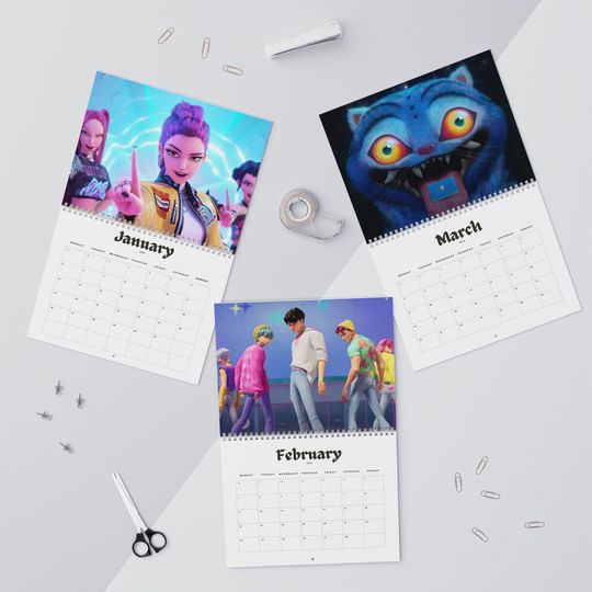 Kpop Demon Hunters 2026 Wall Calendar - Movie Inspired, Animated Design, Gift for Fans, Home Decor, Office Organization, Unique Planner