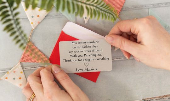Personalised Sentimental Metal Wallet Card